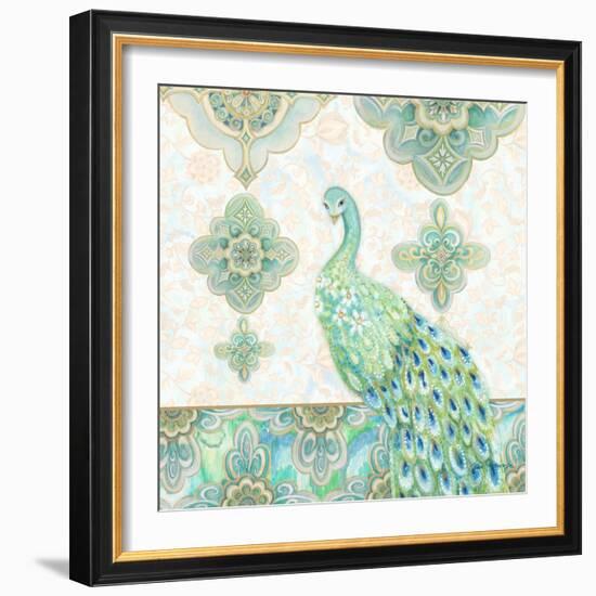 Emerald Peacock II-Janice Gaynor-Framed Art Print