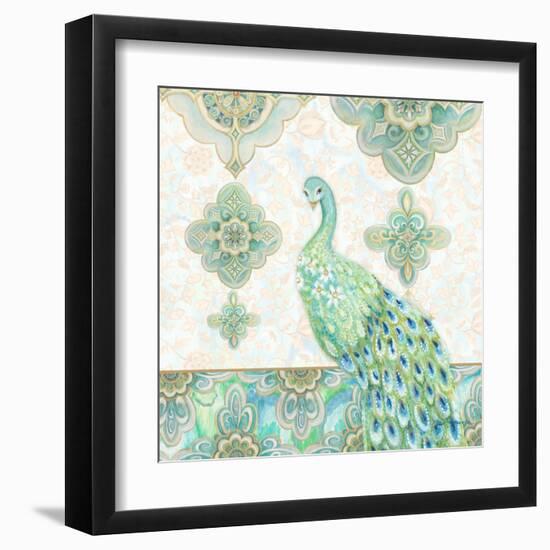 Emerald Peacock II-Janice Gaynor-Framed Art Print