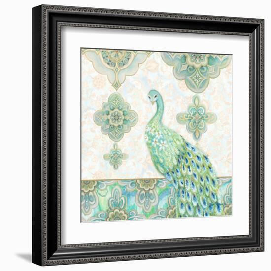 Emerald Peacock II-Janice Gaynor-Framed Art Print