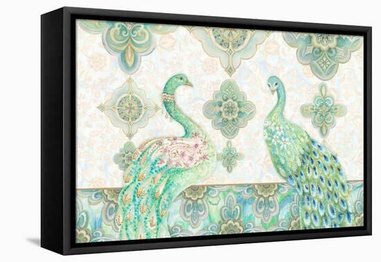 Emerald Peacock Rectangle-Janice Gaynor-Framed Stretched Canvas