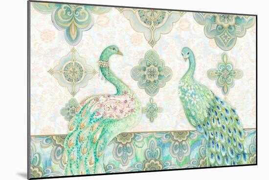 Emerald Peacock Rectangle-Janice Gaynor-Mounted Art Print