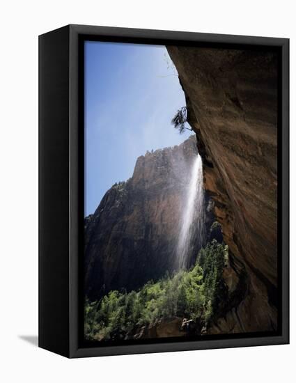 Emerald Pool Waterfall, Zion National Park, Utah, USA-Geoff Renner-Framed Premier Image Canvas