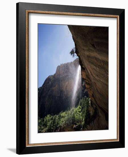 Emerald Pool Waterfall, Zion National Park, Utah, USA-Geoff Renner-Framed Photographic Print