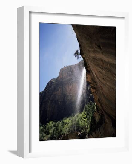 Emerald Pool Waterfall, Zion National Park, Utah, USA-Geoff Renner-Framed Photographic Print