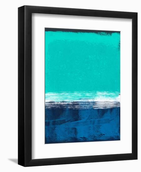 Emerald Sky and Navy Blue Abstract Study-Emma Moore-Framed Art Print