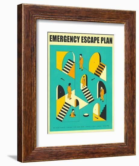 Emergency Escape Plan 1-Jazzberry Blue-Framed Art Print