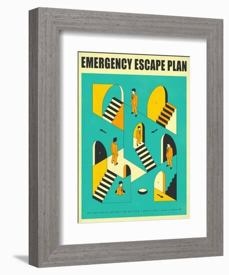 Emergency Escape Plan 1-Jazzberry Blue-Framed Premium Giclee Print