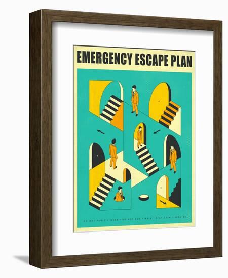 Emergency Escape Plan 1-Jazzberry Blue-Framed Premium Giclee Print