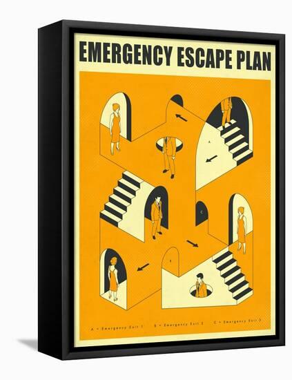 Emergency Escape Plan 2-Jazzberry Blue-Framed Stretched Canvas