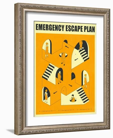 Emergency Escape Plan 2-Jazzberry Blue-Framed Art Print