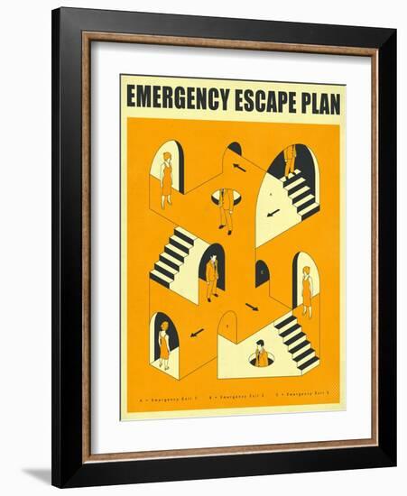 Emergency Escape Plan 2-Jazzberry Blue-Framed Art Print