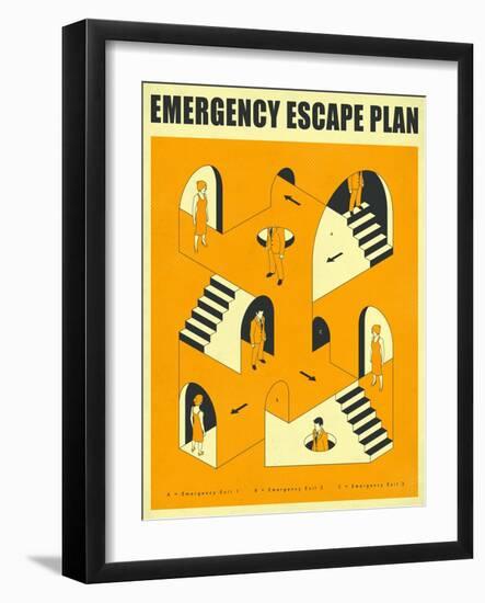 Emergency Escape Plan 2-Jazzberry Blue-Framed Art Print