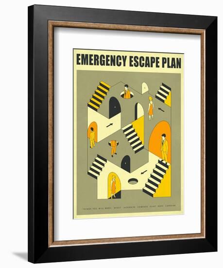 Emergency Escape Plan 3-Jazzberry Blue-Framed Art Print