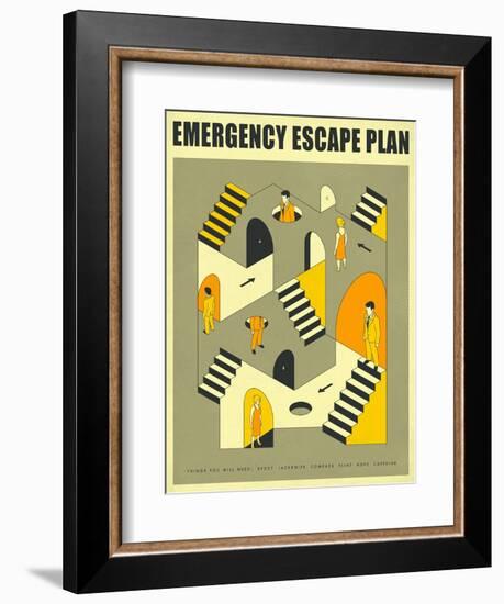 Emergency Escape Plan 3-Jazzberry Blue-Framed Premium Giclee Print