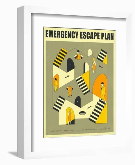 Emergency Escape Plan 3-Jazzberry Blue-Framed Premium Giclee Print