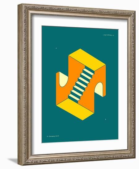 Emergency Exits-Jazzberry Blue-Framed Art Print