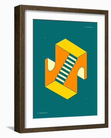 Emergency Exits-Jazzberry Blue-Framed Art Print