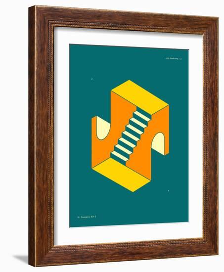 Emergency Exits-Jazzberry Blue-Framed Art Print