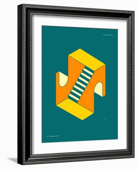 Emergency Exits-Jazzberry Blue-Framed Art Print