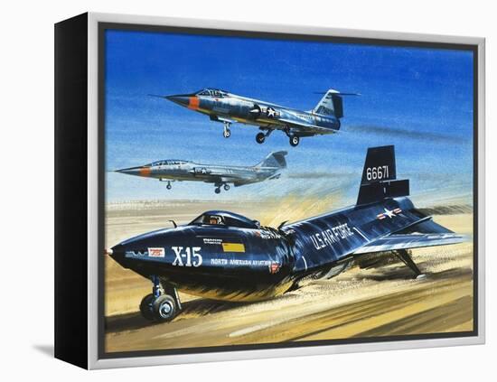 Emergency Landing of the X-15 During a Test Flight-Wilf Hardy-Framed Premier Image Canvas