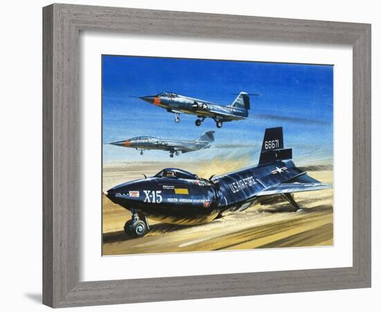 Emergency Landing of the X-15 During a Test Flight-Wilf Hardy-Framed Giclee Print