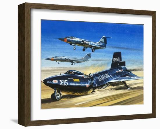 Emergency Landing of the X-15 During a Test Flight-Wilf Hardy-Framed Giclee Print