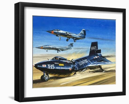 Emergency Landing of the X-15 During a Test Flight-Wilf Hardy-Framed Giclee Print