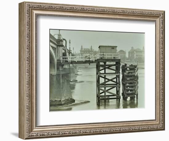 Emergency Water Supply Pump Platform, Westminster Bridge, London, Wwii, 1944-null-Framed Photographic Print