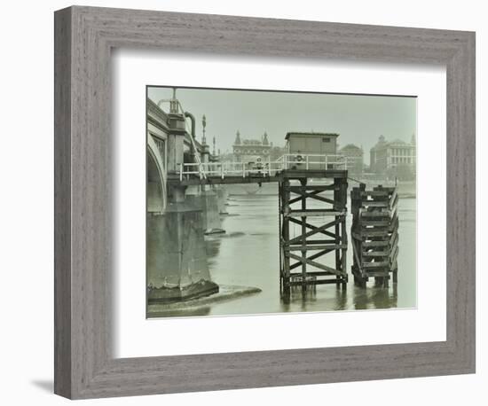 Emergency Water Supply Pump Platform, Westminster Bridge, London, Wwii, 1944-null-Framed Photographic Print