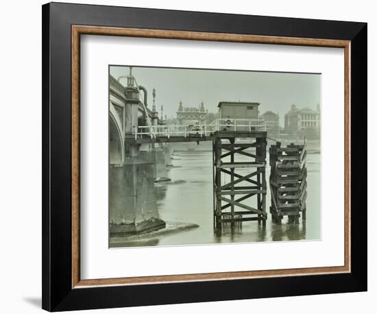 Emergency Water Supply Pump Platform, Westminster Bridge, London, Wwii, 1944-null-Framed Photographic Print