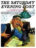 "Team on Bench," Saturday Evening Post Cover, November 23, 1940-Emery Clarke-Framed Giclee Print