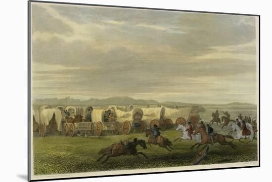 Emigrants Attacked by the Comanches-Seth Eastman-Mounted Giclee Print