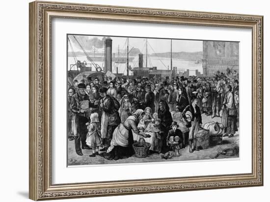 Emigrants Leaving Queenstown, Ireland, for New York, 1874-null-Framed Art Print