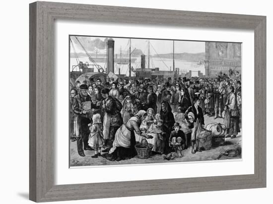 Emigrants Leaving Queenstown, Ireland, for New York, 1874-null-Framed Art Print