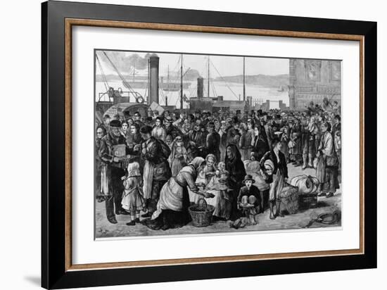 Emigrants Leaving Queenstown, Ireland, for New York, 1874-null-Framed Art Print