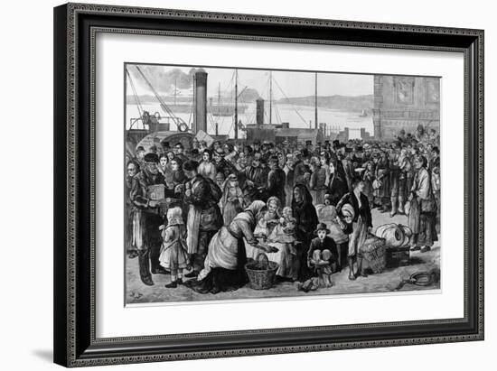 Emigrants Leaving Queenstown, Ireland, for New York, 1874-null-Framed Art Print