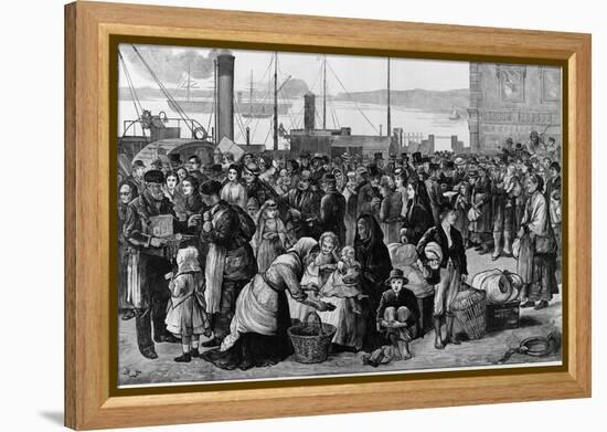 Emigrants Leaving Queenstown, Ireland, for New York, 1874-null-Framed Stretched Canvas