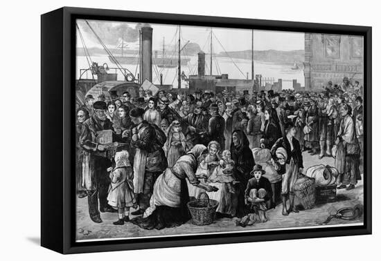 Emigrants Leaving Queenstown, Ireland, for New York, 1874-null-Framed Stretched Canvas