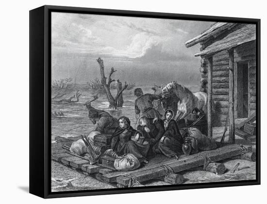 Emigrants on Raft in Canada-null-Framed Premier Image Canvas