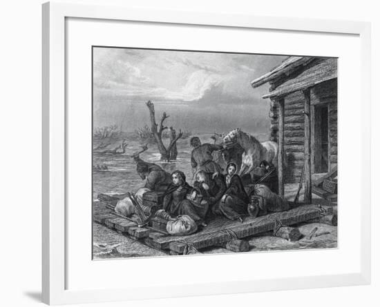 Emigrants on Raft in Canada-null-Framed Giclee Print
