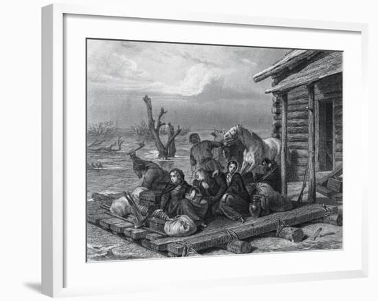 Emigrants on Raft in Canada-null-Framed Giclee Print