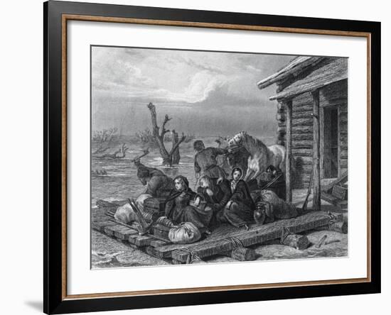 Emigrants on Raft in Canada-null-Framed Giclee Print