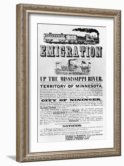 Emigration Up the Mississippi River Advertisement-null-Framed Giclee Print