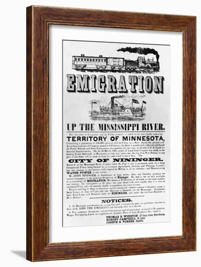 Emigration Up the Mississippi River Advertisement-null-Framed Giclee Print