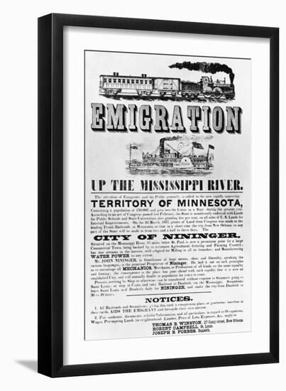 Emigration Up the Mississippi River Advertisement-null-Framed Giclee Print