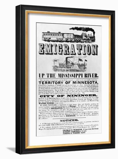 Emigration Up the Mississippi River Advertisement-null-Framed Giclee Print