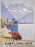 Die Simplonlinie an Den Gestaden Des Genfersees', Poster Advertising Rail Travel around Lake Geneva-Emil Cardinaux-Framed Giclee Print