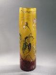 Glass Vase with Blue Mouth Decorated with Orange Dragonflies and Aquatic Plants-Emile Galle-Giclee Print