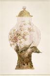 Modèle de vase en cristal en forme de fleur de liseron et décoré de deux papillons en vol pour-Emile Gallé-Giclee Print