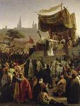 Saint Bernard prêchant la deuxième Croisade en présence du roi Louis VII et de la reine Aliénor-Emile Signol-Giclee Print